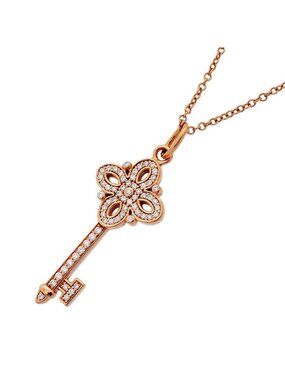 Tiffany & Co Necklace Victoria Key 18k Pink Gold Diamond